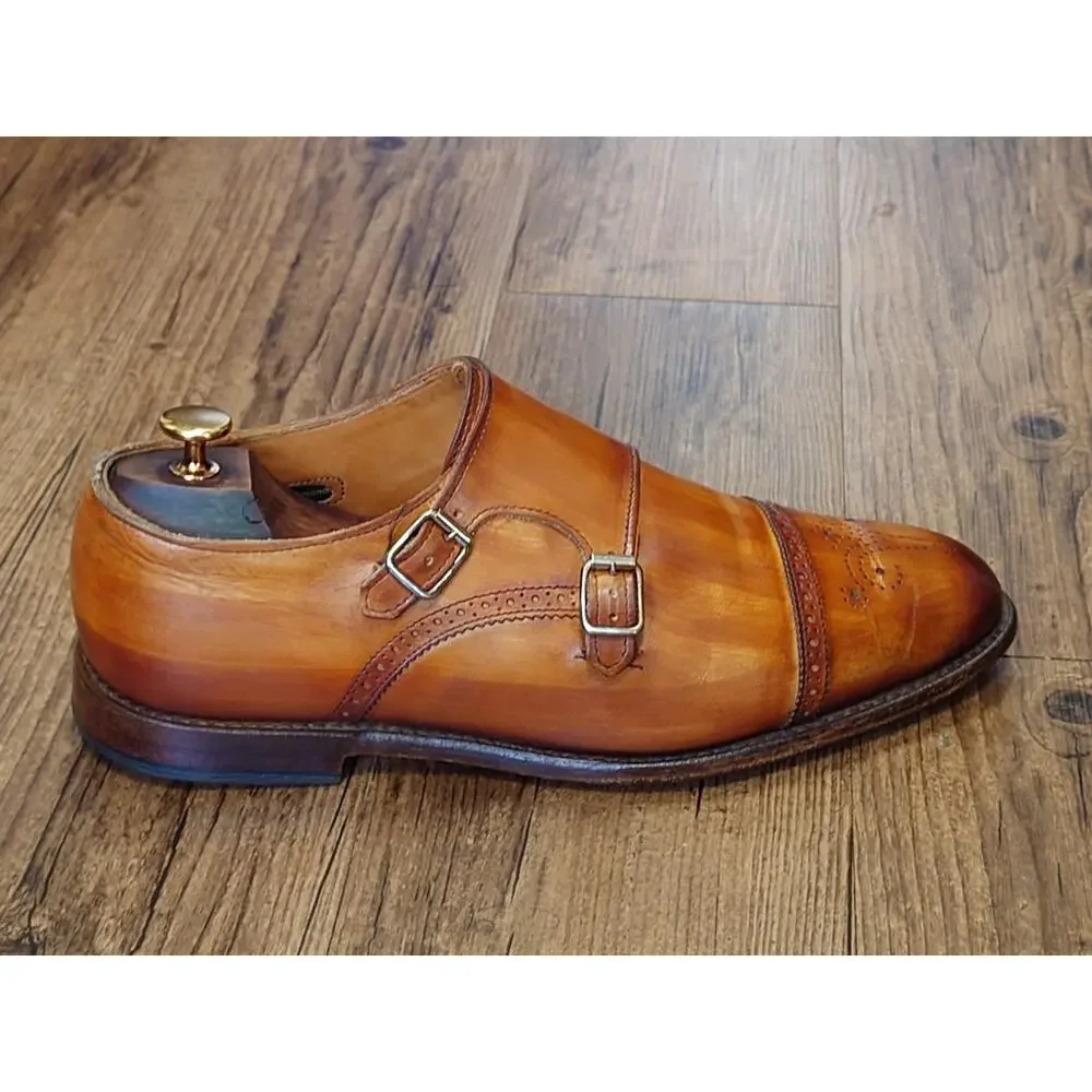 Allen Edmonds St. John's Double Monk Strap Leather Oxfords Dress Shoes Size 11E